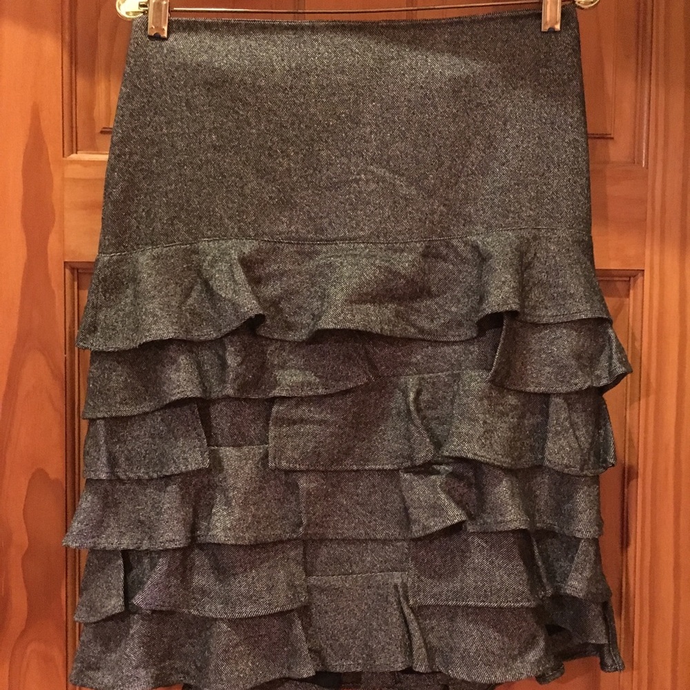 Talbots tweed ruffle shirt